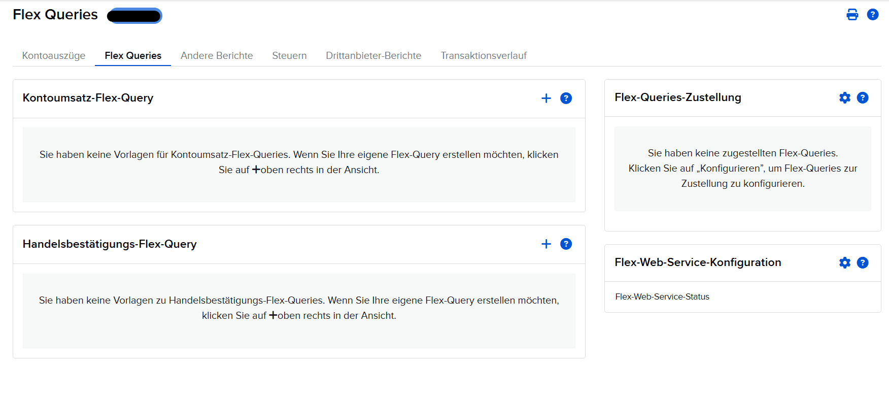 IBKR Flex Queries Seite